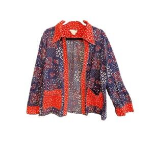 Vintage 1960s Quilted Patchwork Jacket - Bettmar Poly Cotton Blend